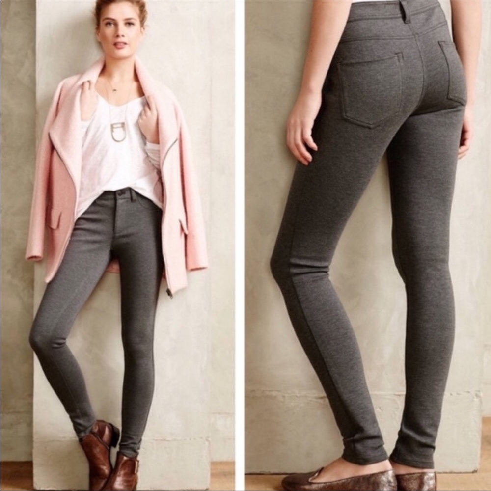 Pilcro and the Letterpress Grey Skinny Pointe Pants Size 26